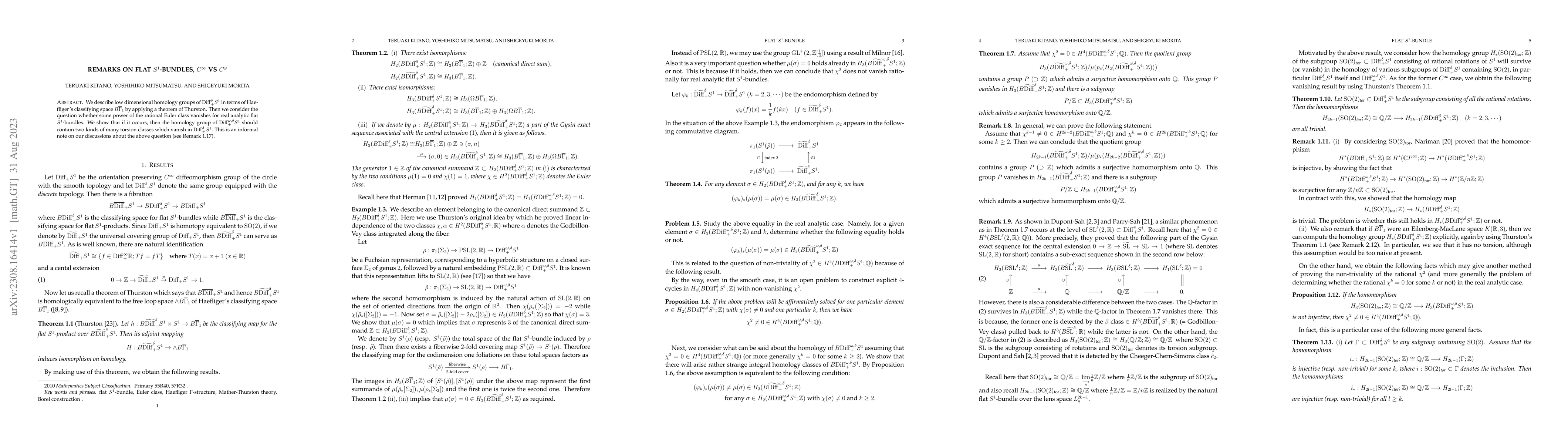 Thumbnail for Remarks on flat $S^1$-bundles, $C^\infty$ vs $C^\omega$