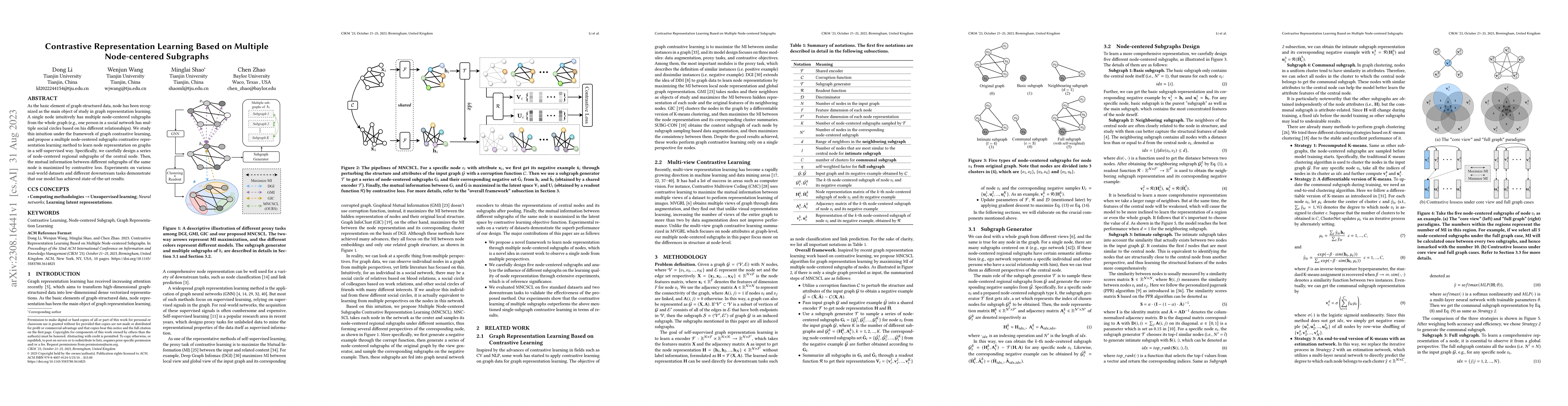 Thumbnail for Contrastive Representation Learning Based on Multiple Node-centered
  Subgraphs