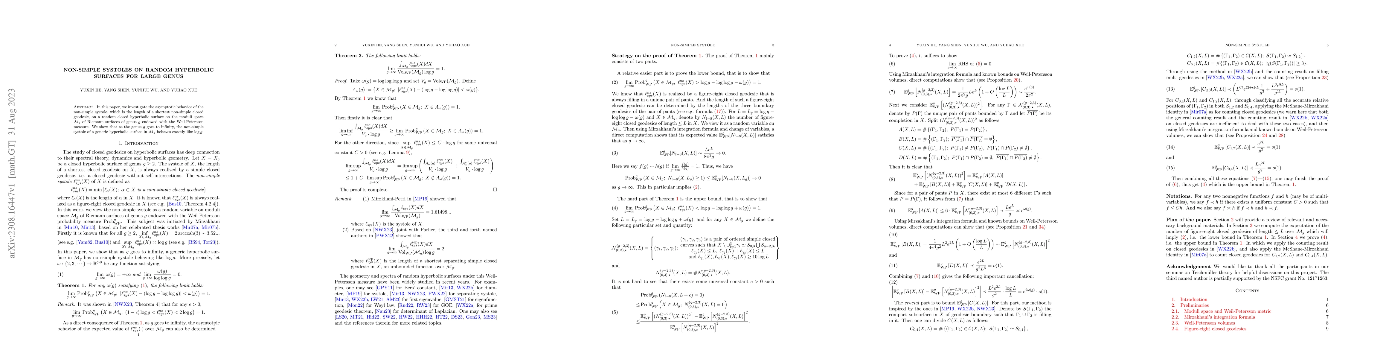 Thumbnail for Non-simple systoles on random hyperbolic surfaces for large genus