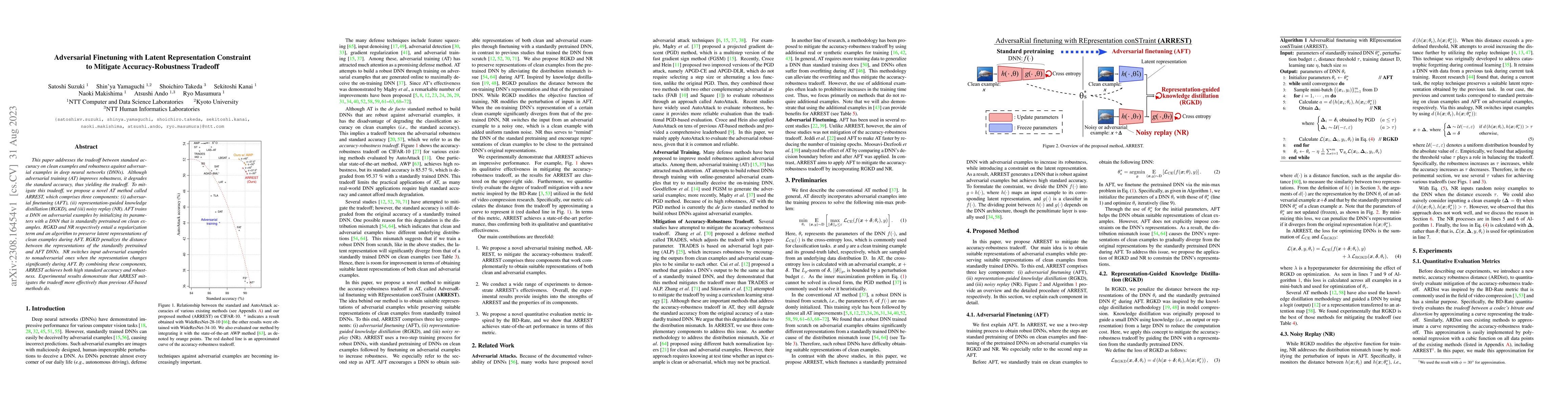 Thumbnail for Adversarial Finetuning with Latent Representation Constraint to Mitigate
  Accuracy-Robustness Tradeoff