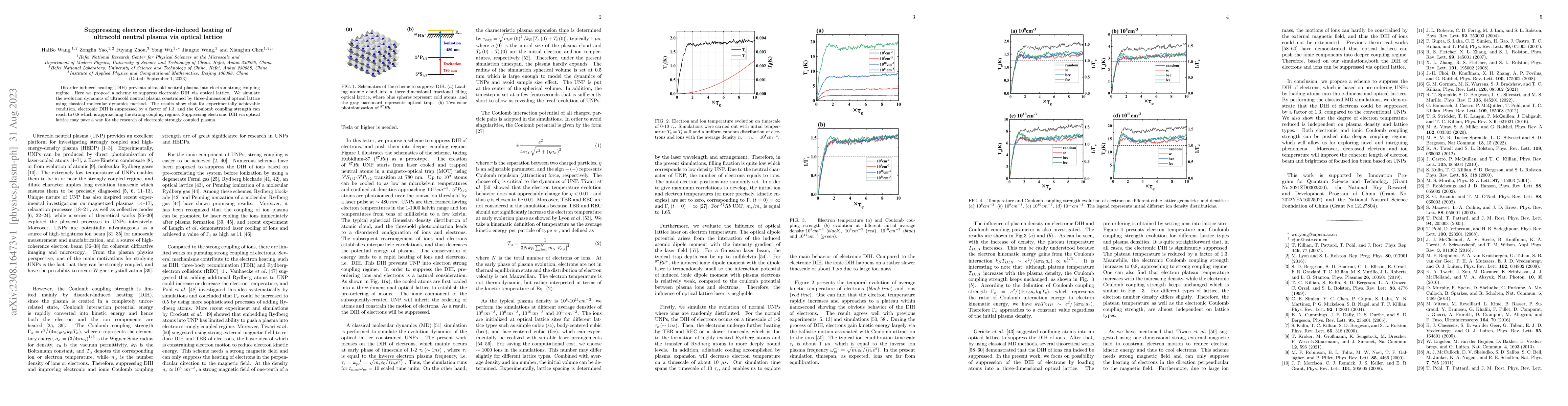 Thumbnail for Suppressing electron disorder-induced heating of ultracold neutral
  plasma via optical lattice