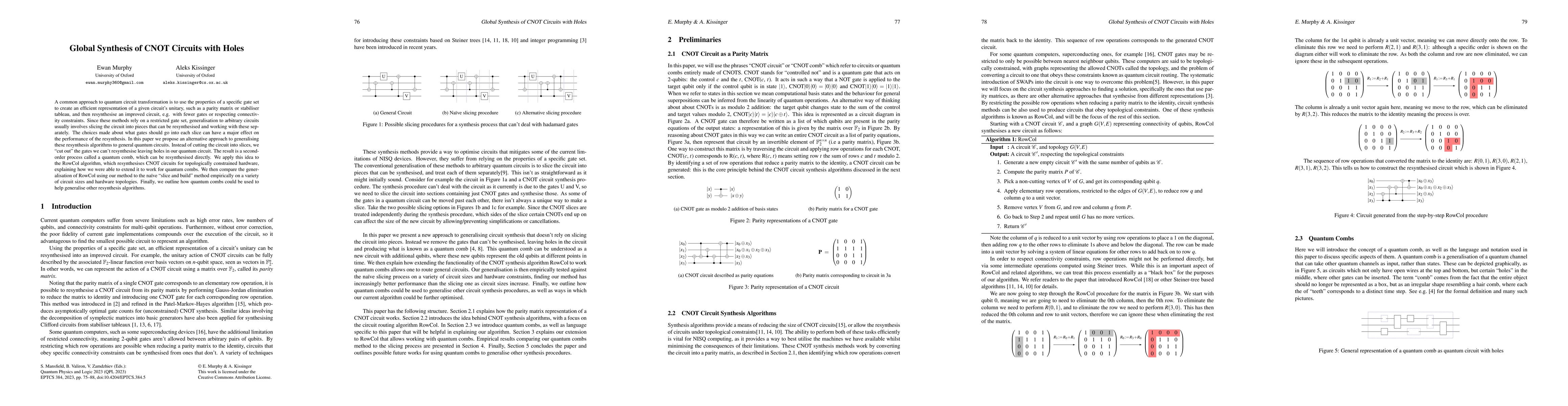 Thumbnail for Global Synthesis of CNOT Circuits with Holes