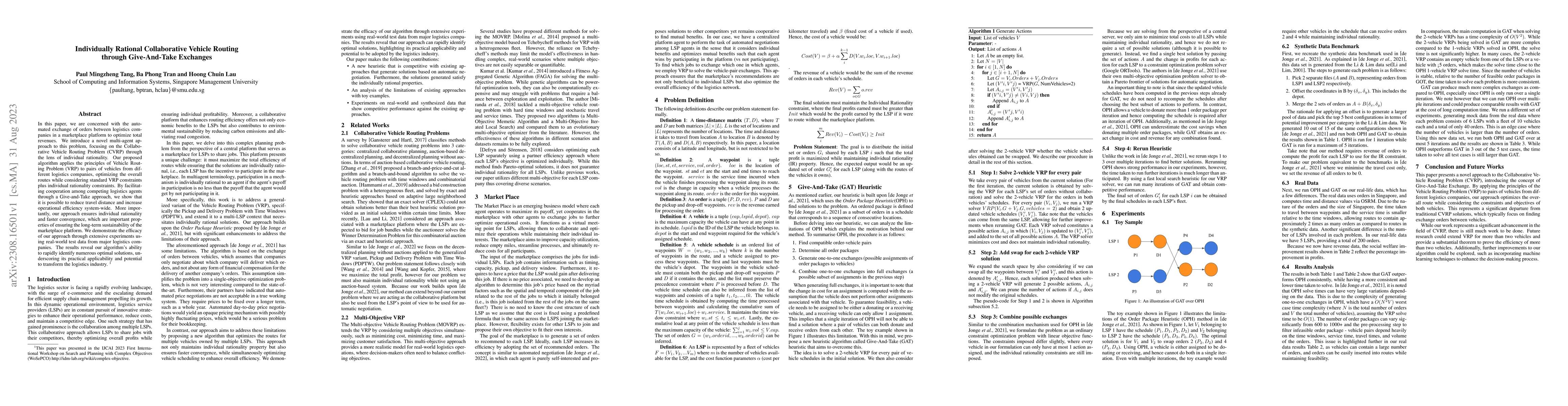 Thumbnail for Individually Rational Collaborative Vehicle Routing through
  Give-And-Take Exchanges