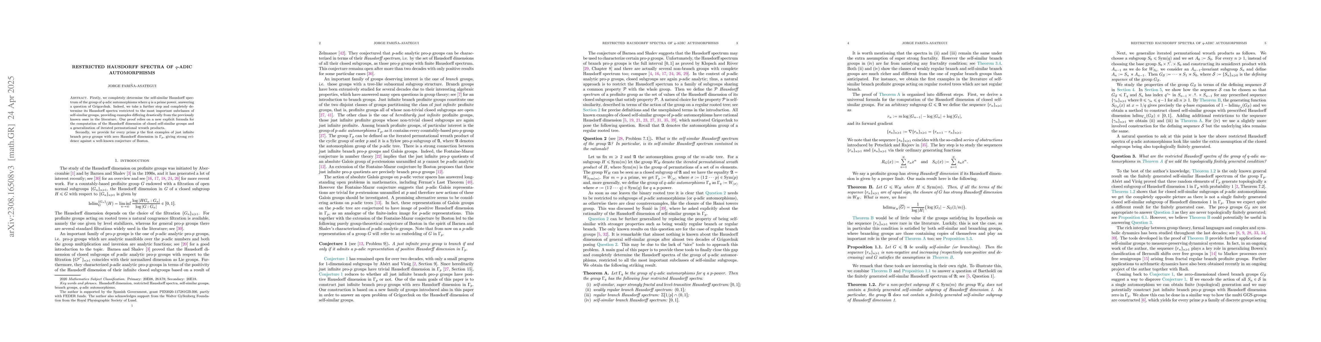 Thumbnail for Restricted Hausdorff spectra of $q$-adic automorphisms