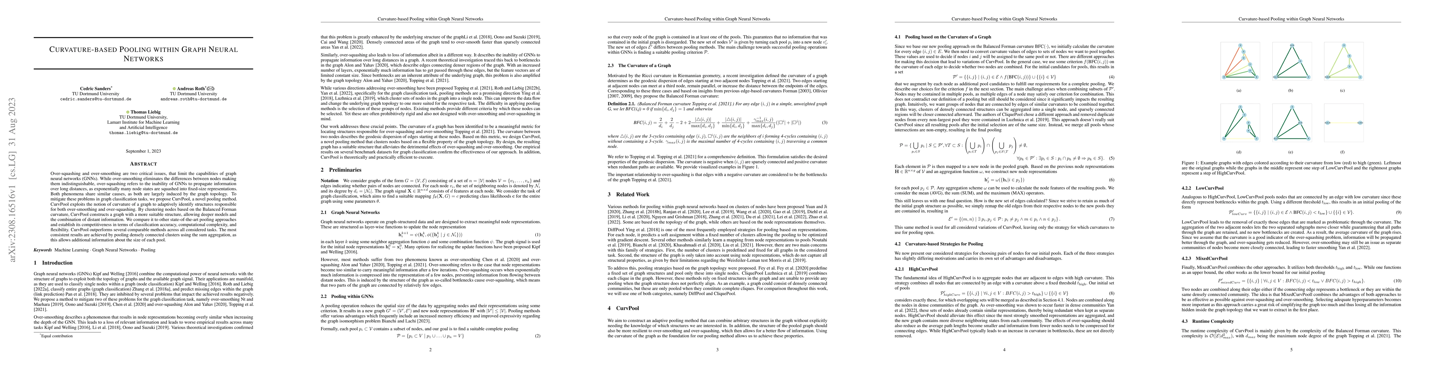 Thumbnail for Curvature-based Pooling within Graph Neural Networks