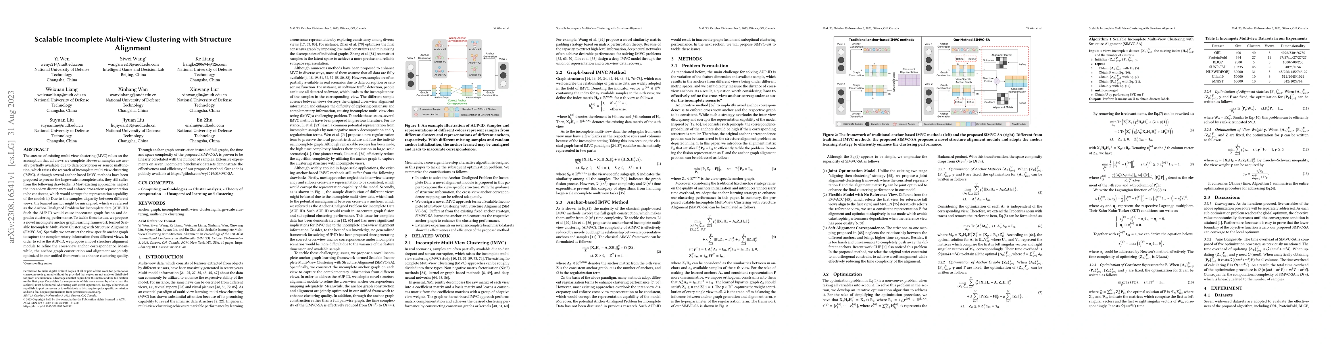 Thumbnail for Scalable Incomplete Multi-View Clustering with Structure Alignment
