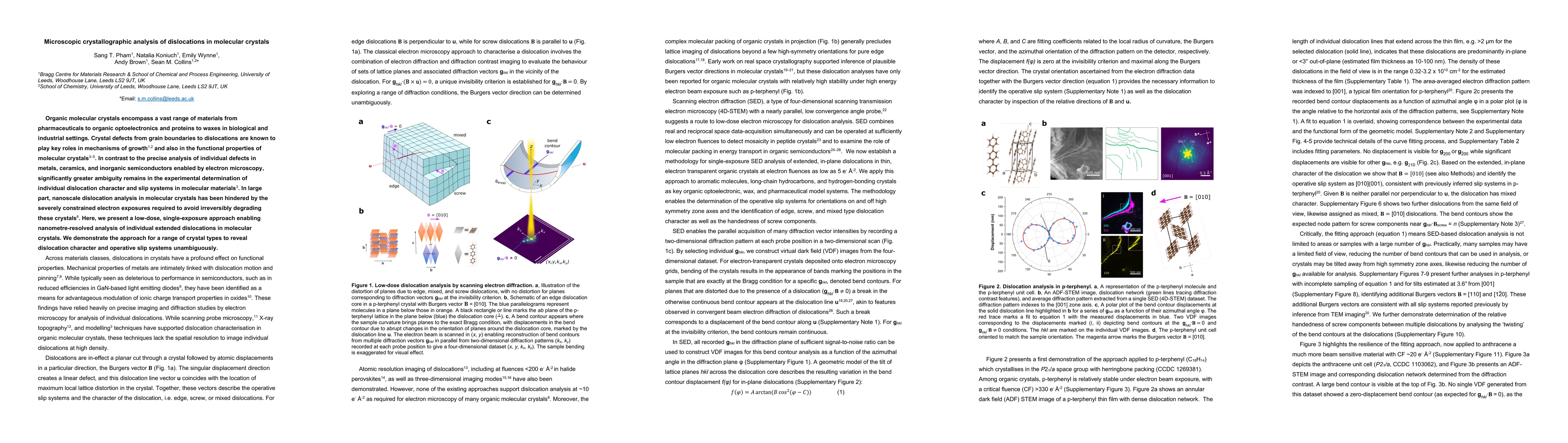 Thumbnail for Microscopic crystallographic analysis of dislocations in molecular
  crystals