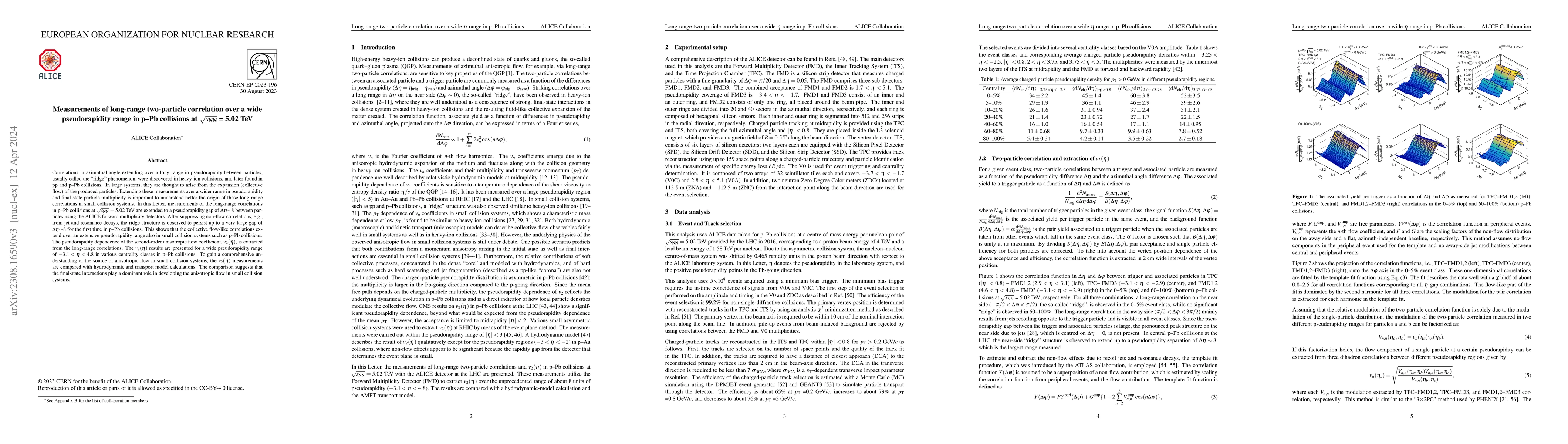 Thumbnail for Measurements of long-range two-particle correlation over a wide
  pseudorapidity range in p$-$Pb collisions at $\sqrt{s_{\rm NN}}=5.02$ TeV