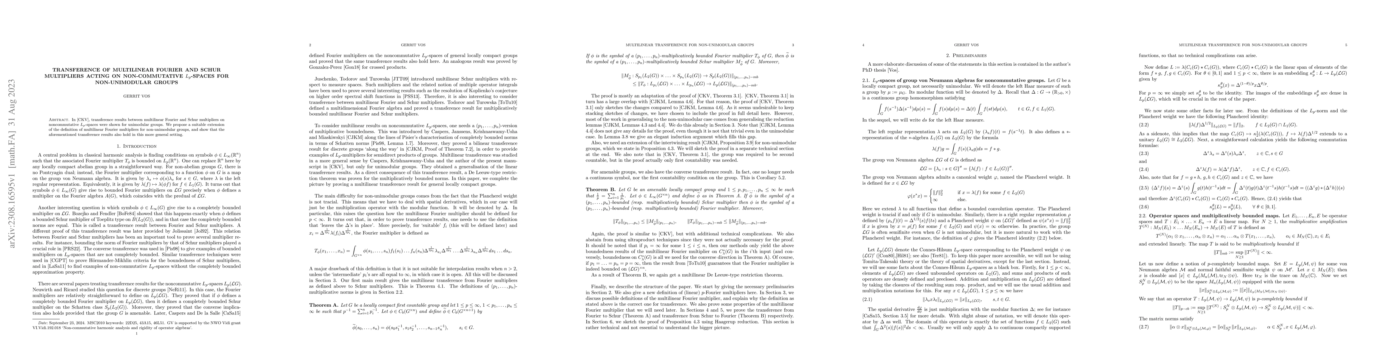 Thumbnail for Transference of multilinear Fourier and Schur multipliers acting on
  non-commutative $L_p$-spaces for non-unimodular groups