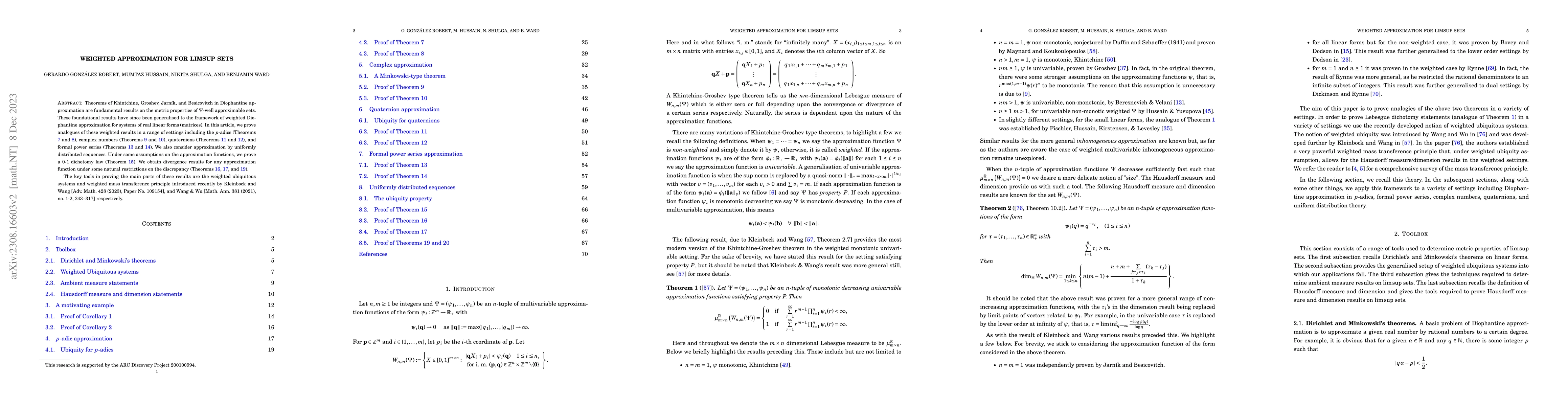 Thumbnail for Weighted approximation for limsup sets