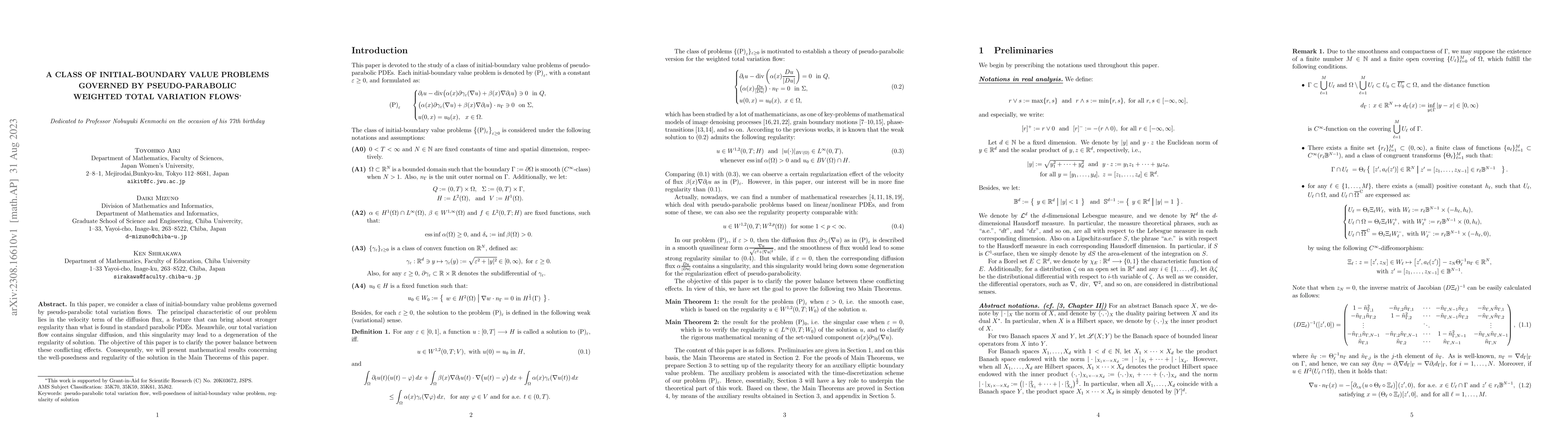 Thumbnail for A Class of Initial-Boundary Value Problems Governed by Pseudo-Parabolic
  Weighted Total Variation Flows