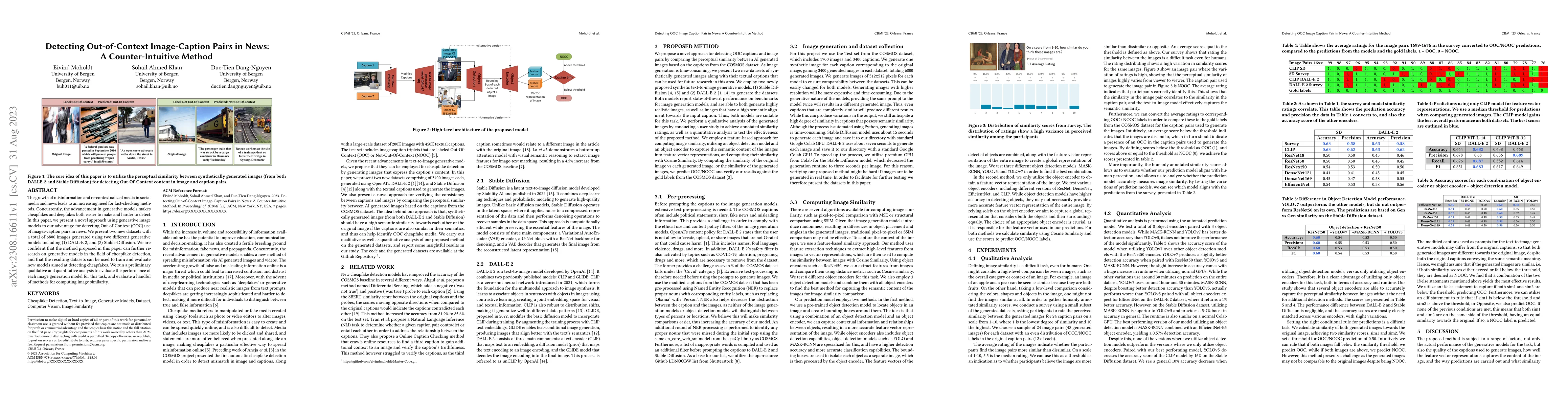 Thumbnail for Detecting Out-of-Context Image-Caption Pairs in News: A
  Counter-Intuitive Method