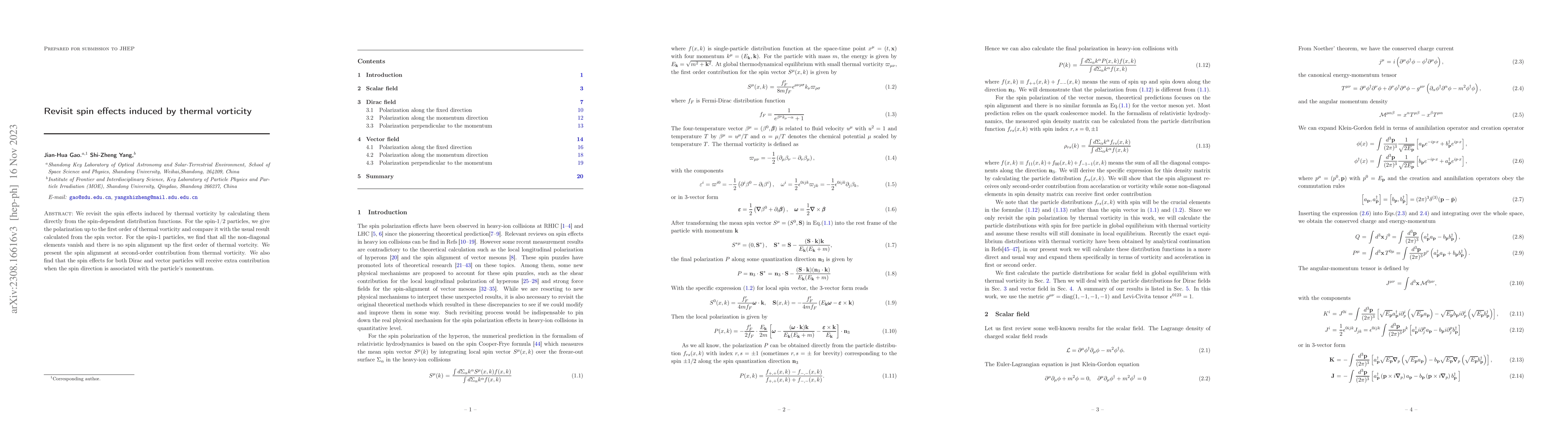 Thumbnail for Revisit spin effects induced by thermal vorticity