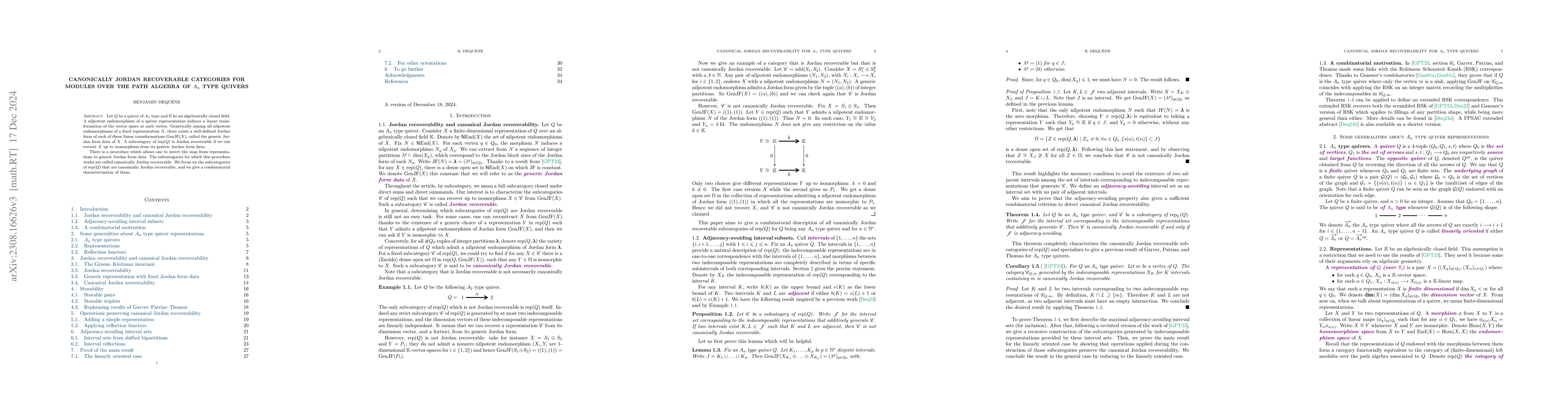 Thumbnail for Canonically Jordan recoverable categories for modules over the path
  algebra of $A_n$ type quivers