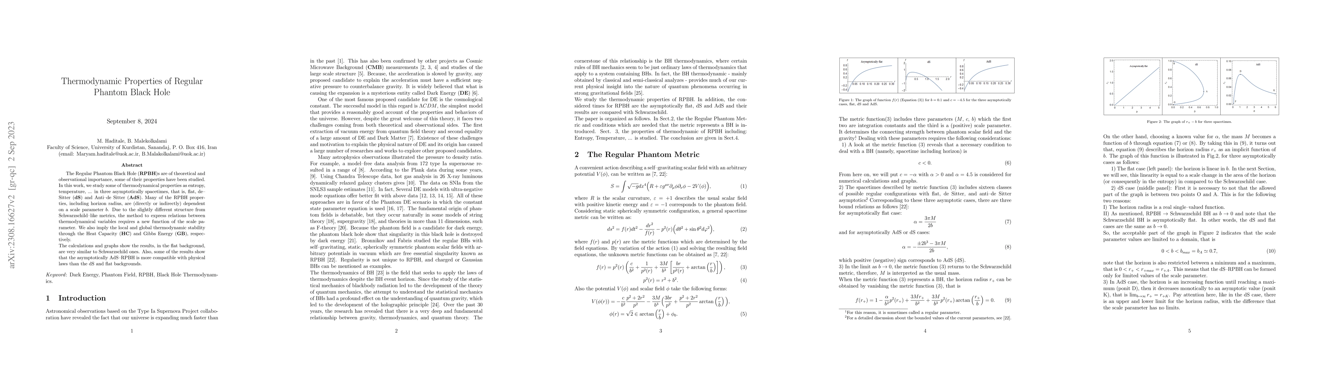 Thumbnail for Thermodynamic Properties of Regular Phantom Black Hole