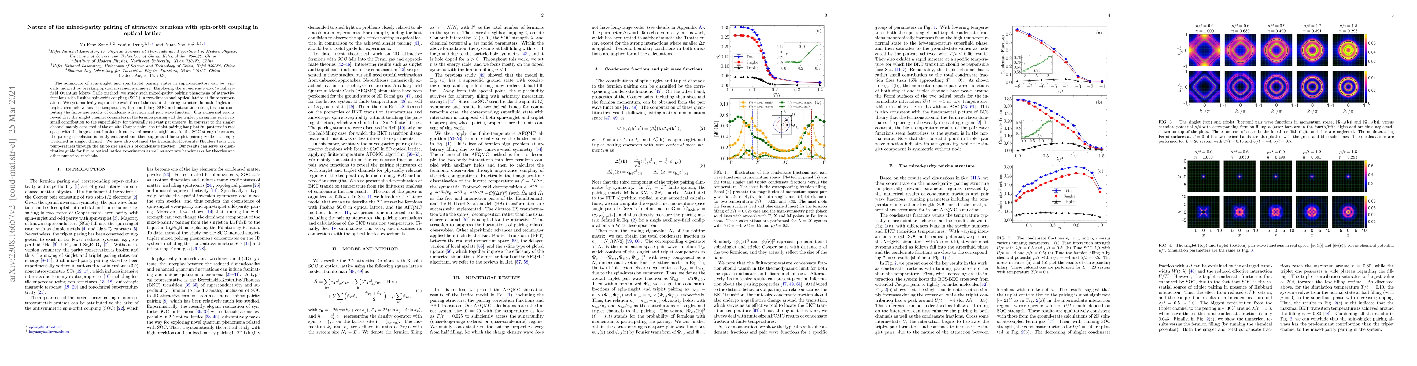 Thumbnail for Nature of the mixed-parity pairing of attractive fermions with
  spin-orbit coupling in optical lattice