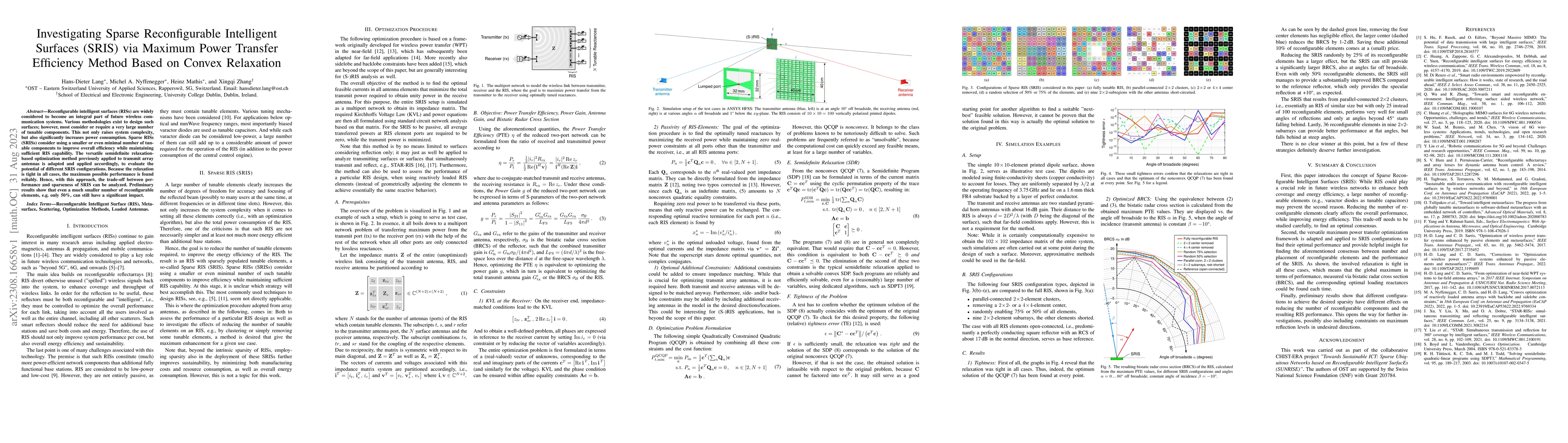 Thumbnail for Investigating Sparse Reconfigurable Intelligent Surfaces (SRIS) via
  Maximum Power Transfer Efficiency Method Based on Convex Relaxation
