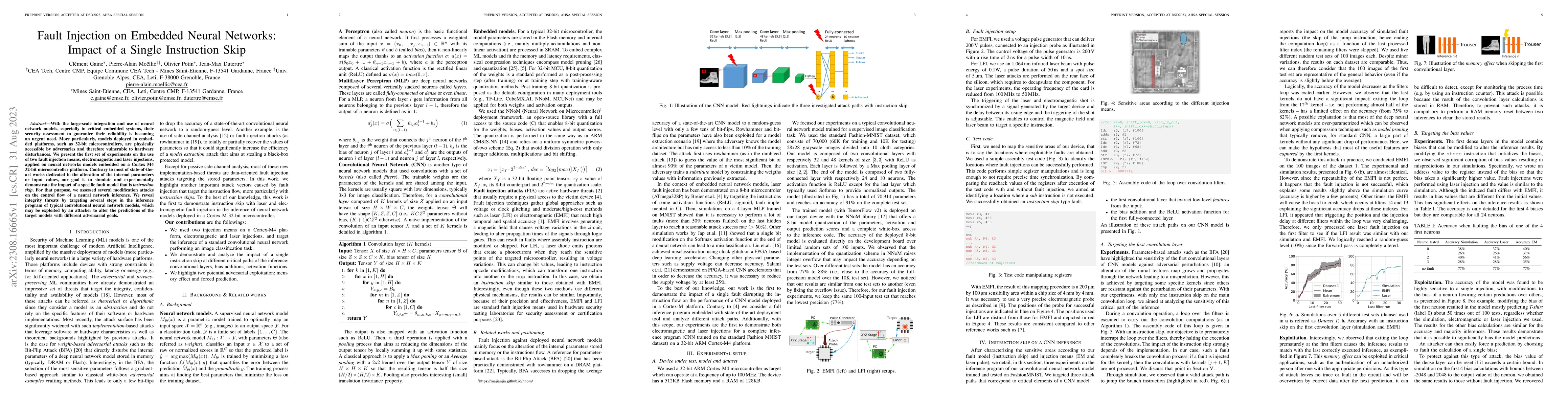 Thumbnail for Fault Injection on Embedded Neural Networks: Impact of a Single
  Instruction Skip