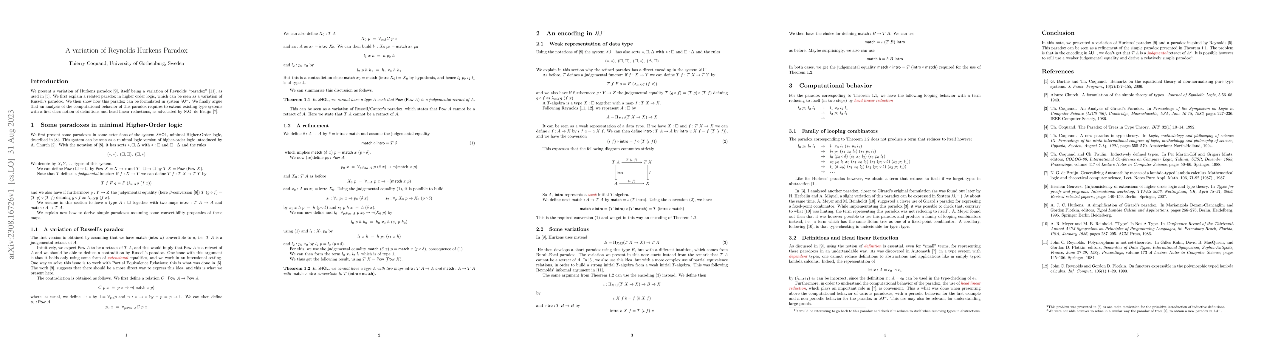 Thumbnail for A variation of Reynolds-Hurkens Paradox