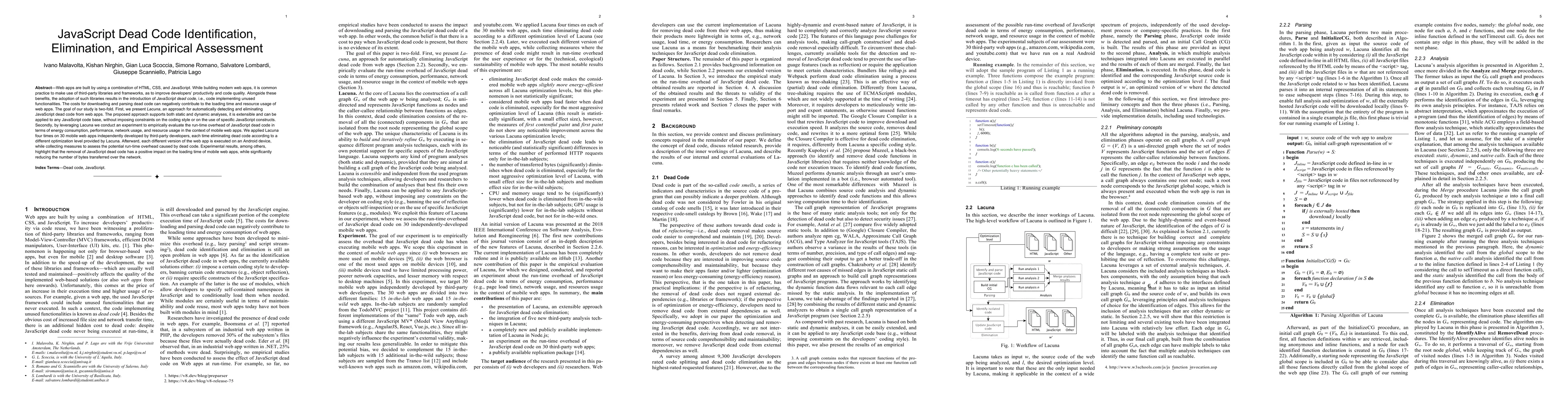 Thumbnail for JavaScript Dead Code Identification, Elimination, and Empirical
  Assessment