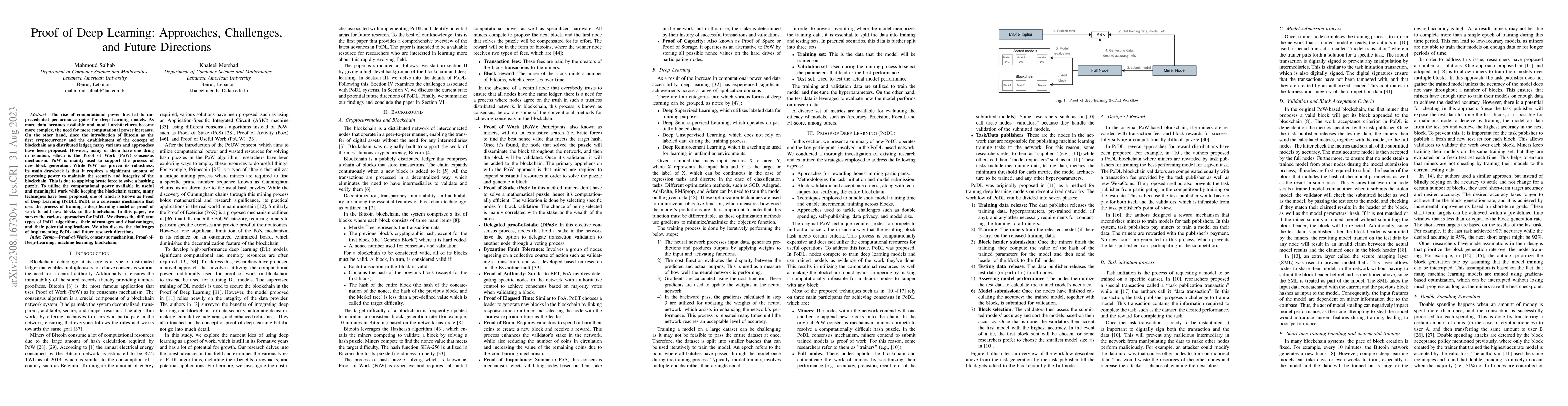 Thumbnail for Proof of Deep Learning: Approaches, Challenges, and Future Directions