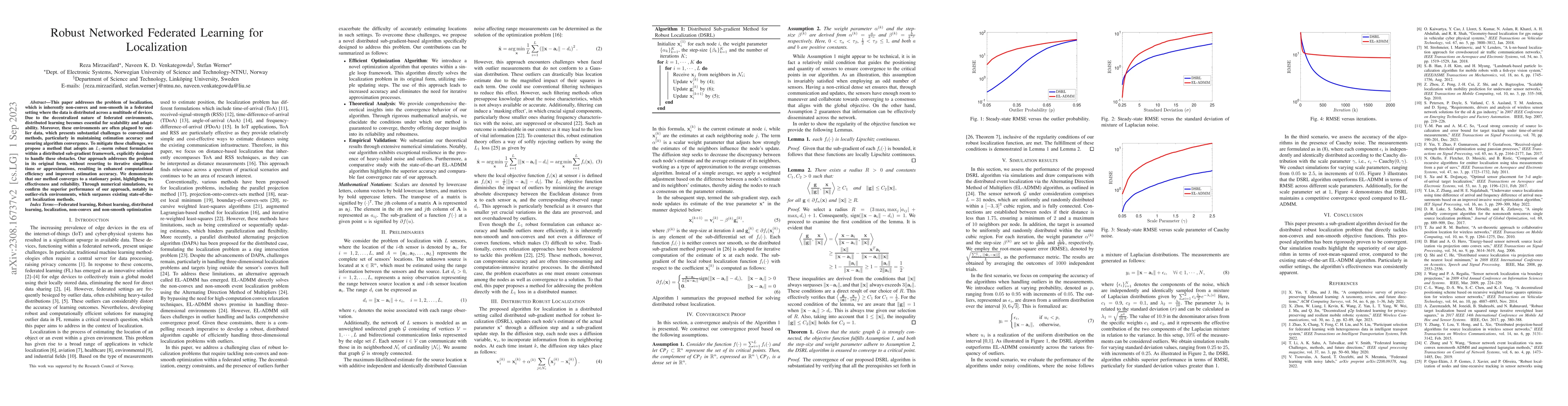 Thumbnail for Robust Networked Federated Learning for Localization