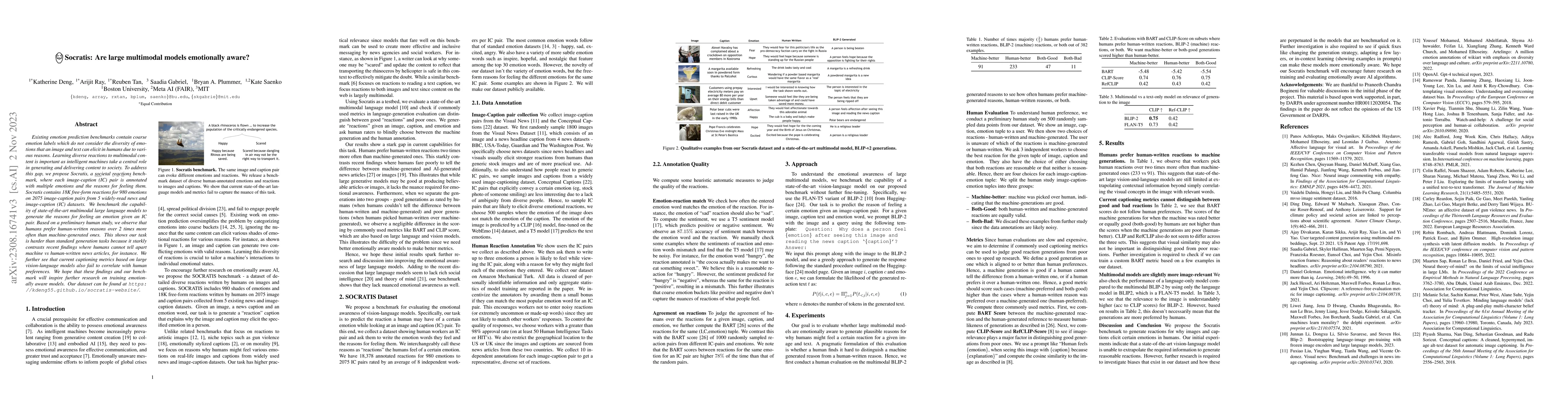 Thumbnail for Socratis: Are large multimodal models emotionally aware?