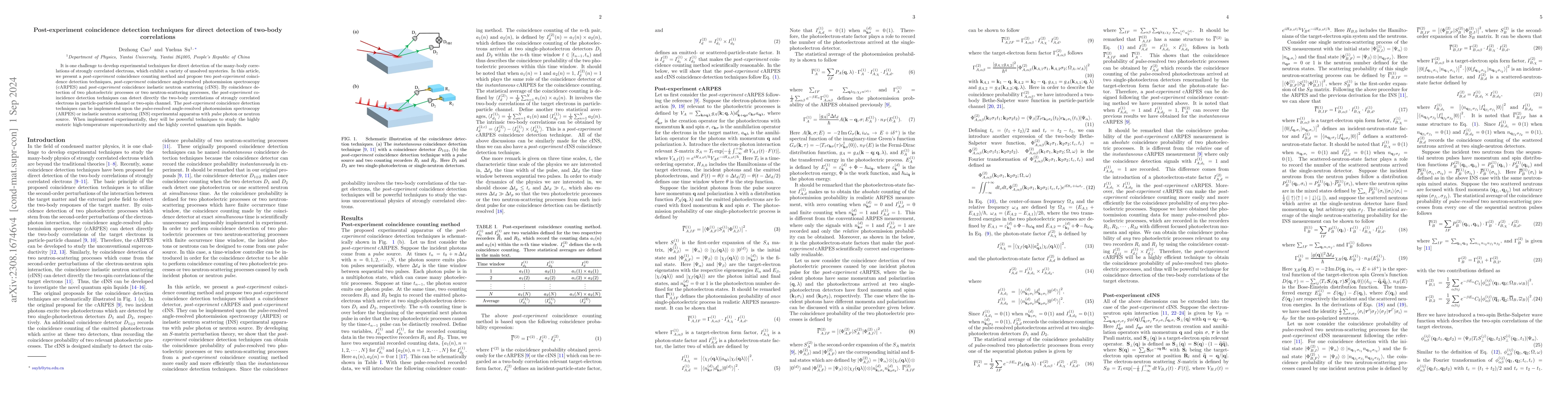 Thumbnail for Post-experiment coincidence counting method for coincidence detection
  techniques