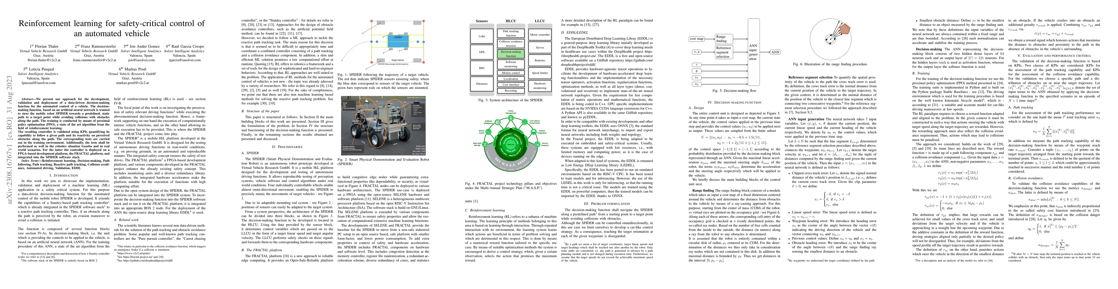 Thumbnail for Reinforcement learning for safety-critical control of an automated
  vehicle