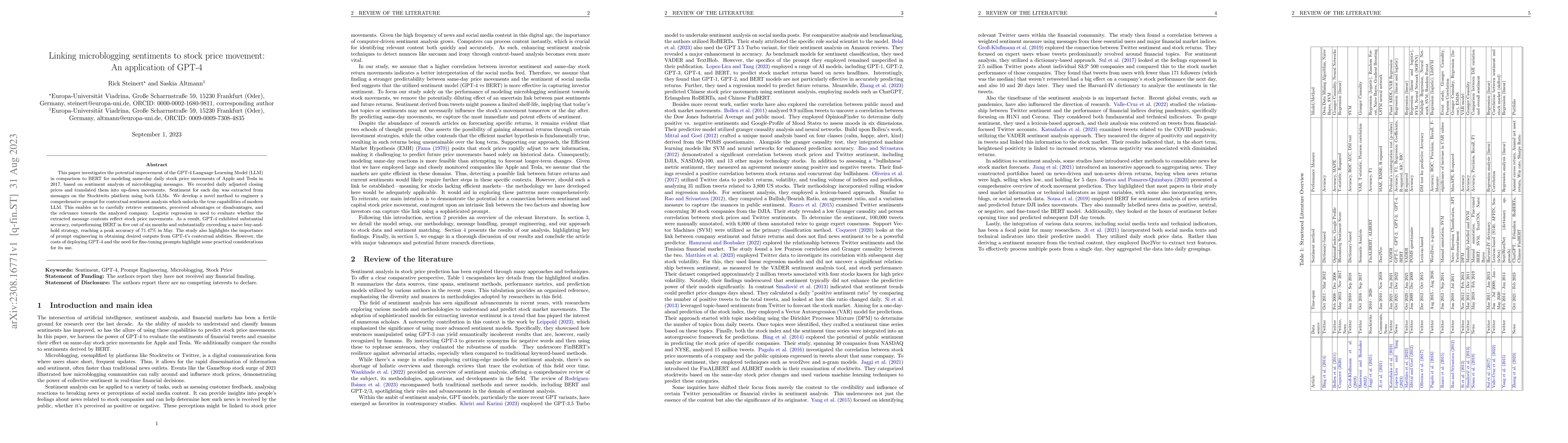 Thumbnail for Linking microblogging sentiments to stock price movement: An application
  of GPT-4