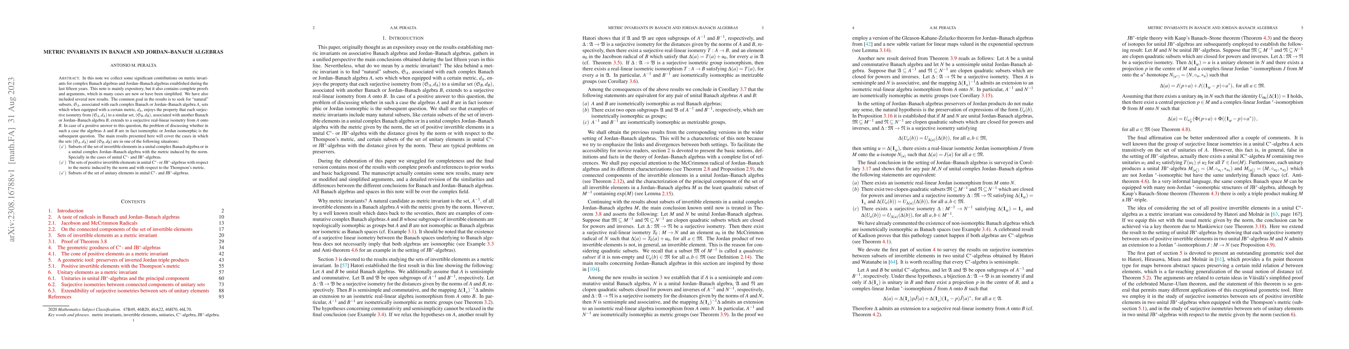Thumbnail for Metric invariants in Banach and Jordan--Banach algebras