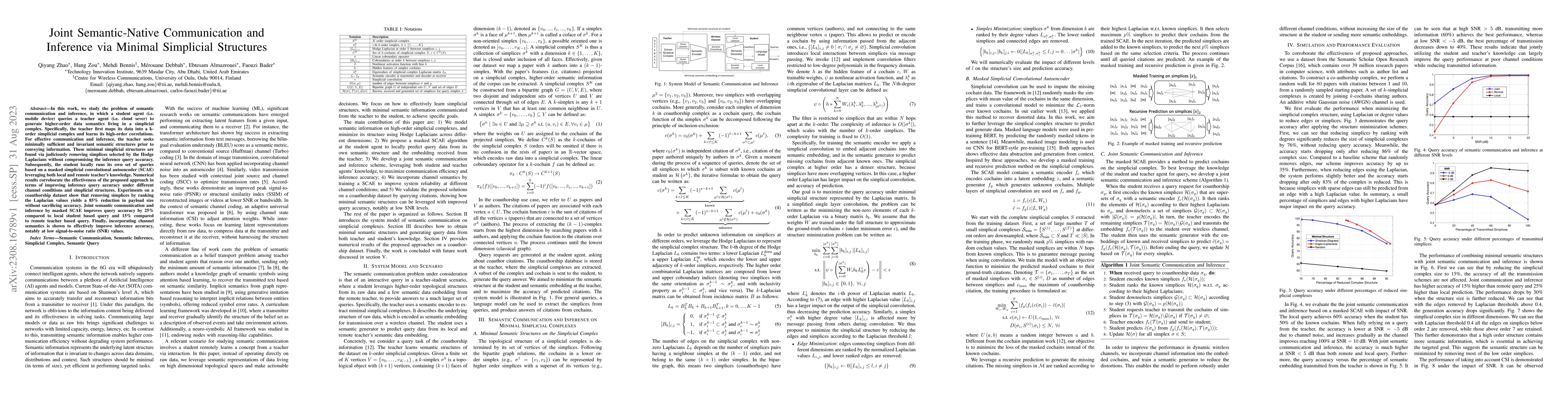 Thumbnail for Joint Semantic-Native Communication and Inference via Minimal Simplicial
  Structures