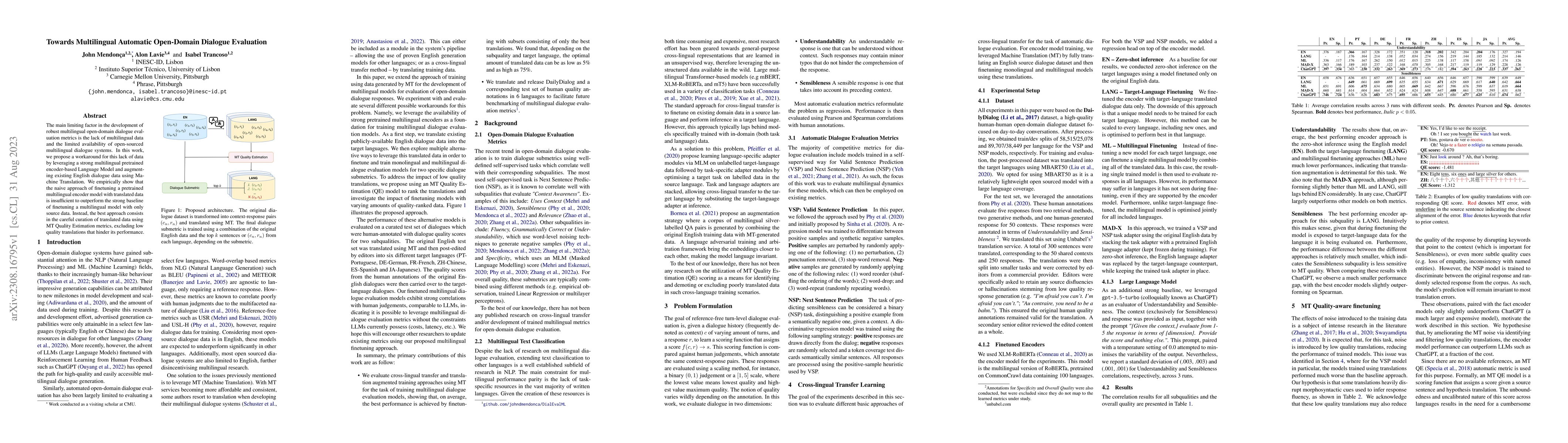 Thumbnail for Towards Multilingual Automatic Dialogue Evaluation