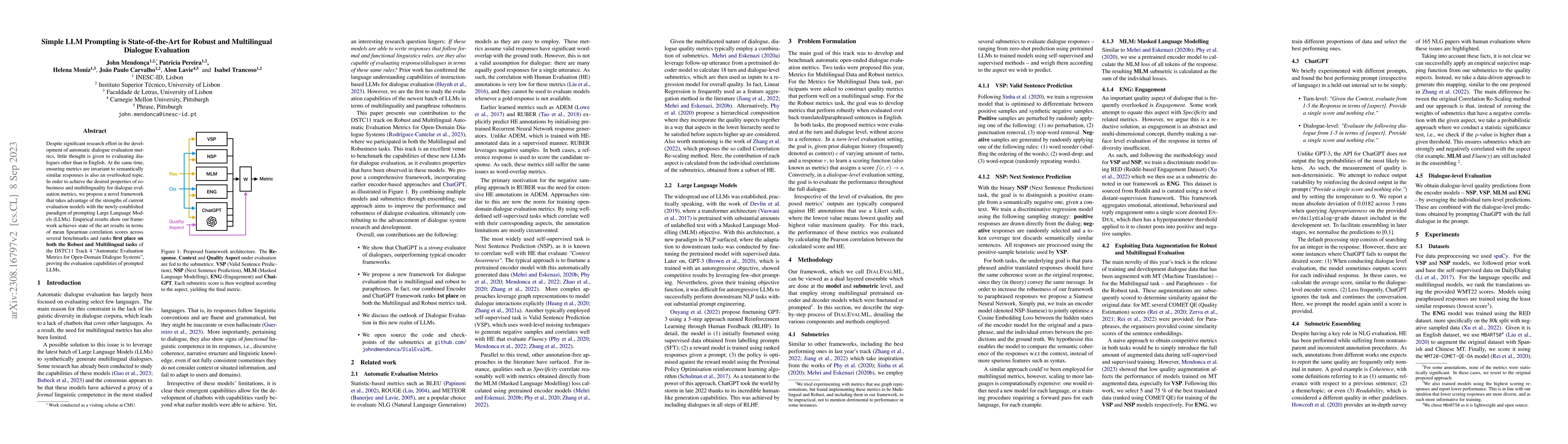 Thumbnail for Simple LLM Prompting is State-of-the-Art for Robust and Multilingual
  Dialogue Evaluation