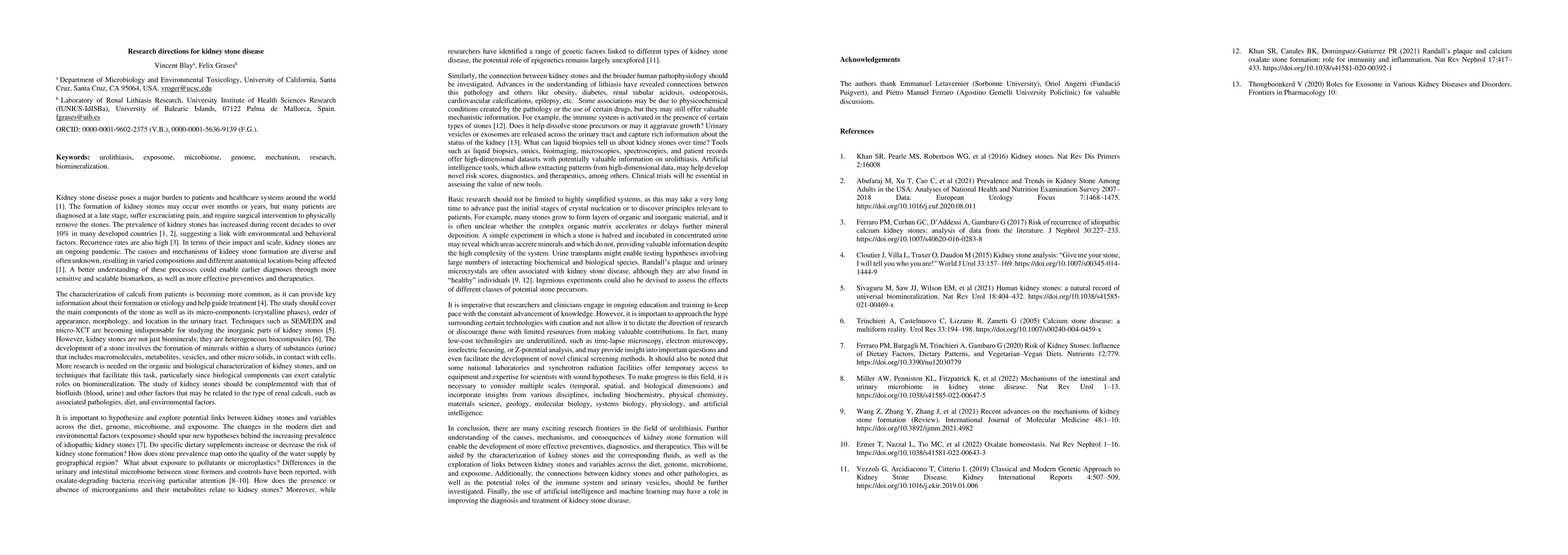 Thumbnail for Research directions for kidney stone disease
