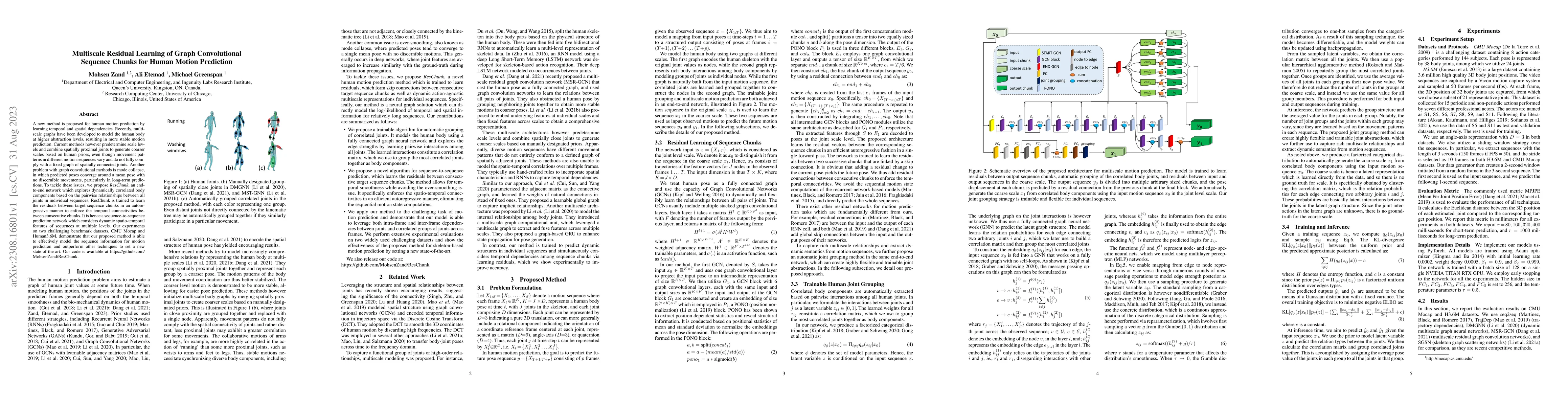 Thumbnail for Multiscale Residual Learning of Graph Convolutional Sequence Chunks for
  Human Motion Prediction