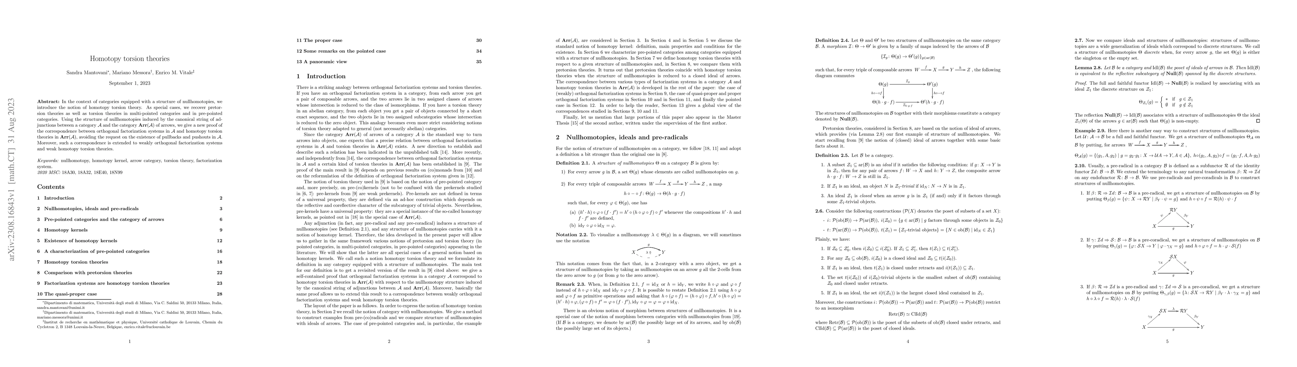 Thumbnail for Homotopy torsion theories