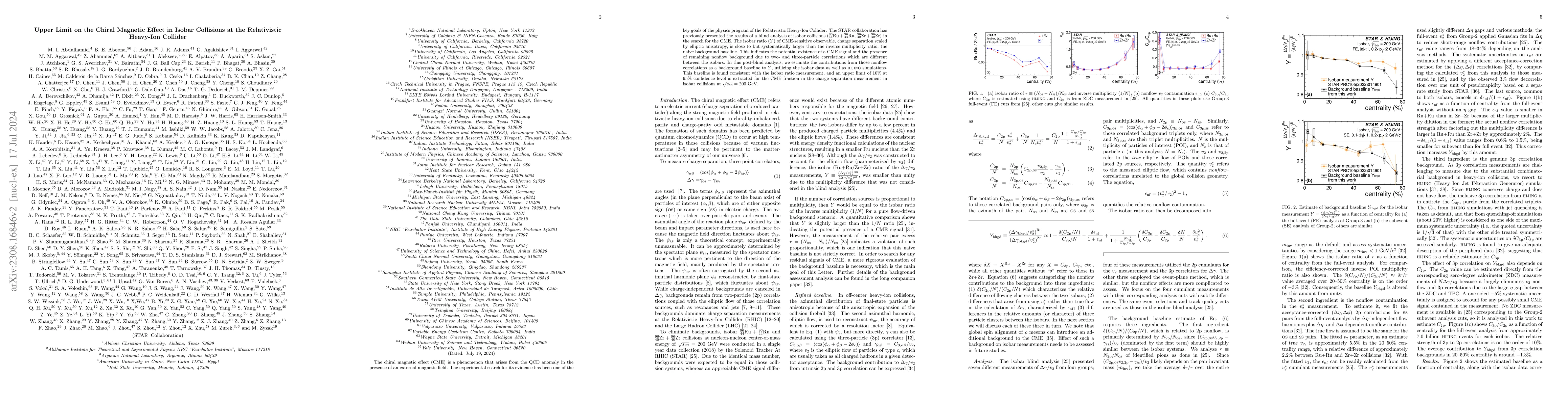 Thumbnail for Upper Limit on the Chiral Magnetic Effect in Isobar Collisions at the
  Relativistic Heavy-Ion Collider
