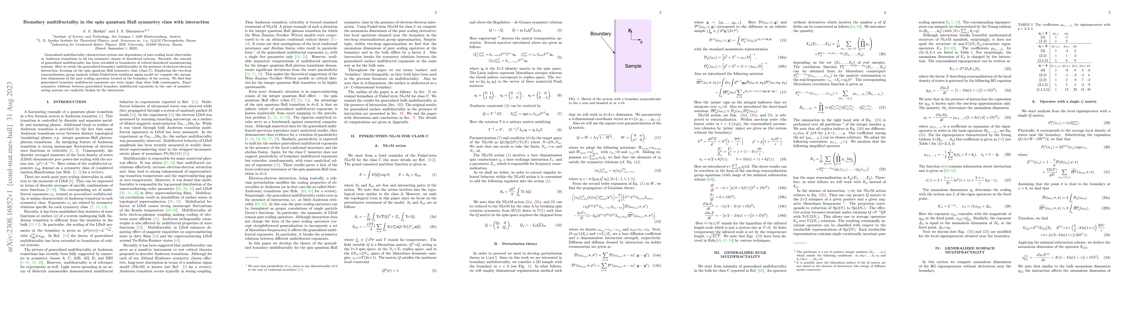 Thumbnail for Boundary multifractality in the spin quantum Hall symmetry class with
  interaction