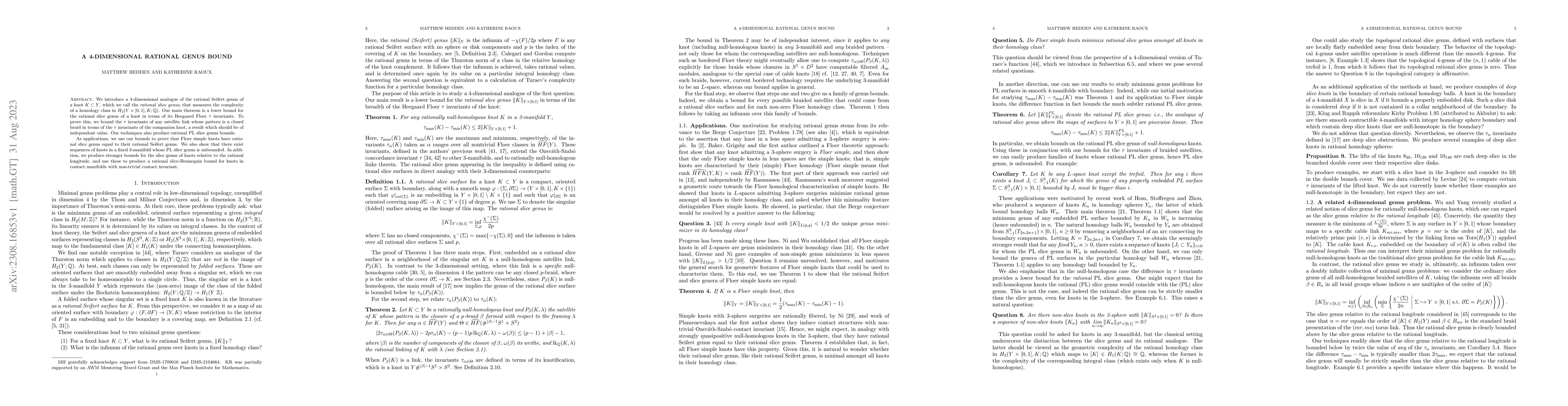 Thumbnail for A 4-dimensional rational genus bound
