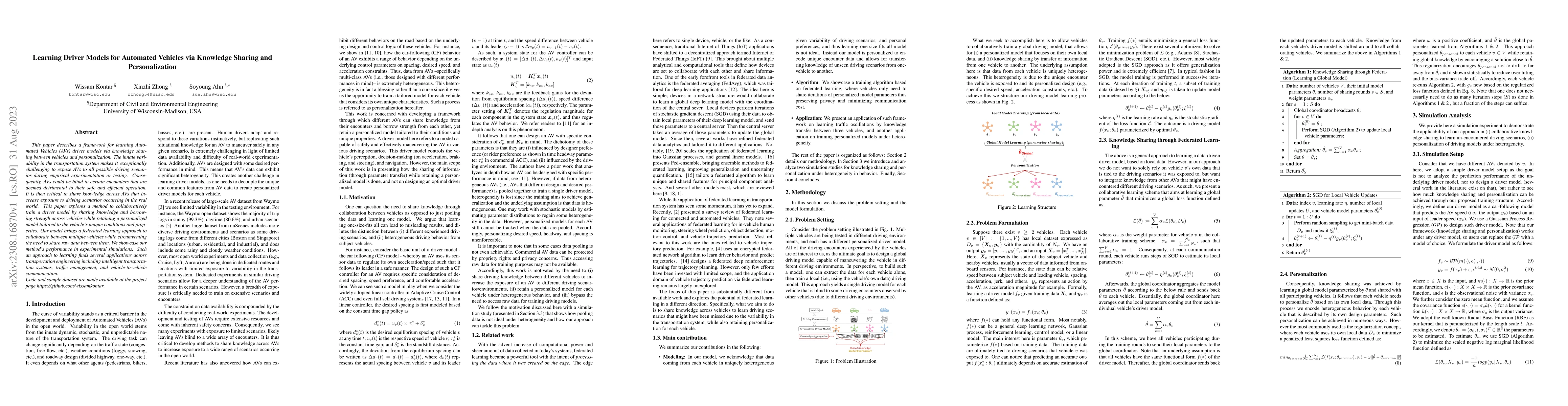 Thumbnail for Learning Driver Models for Automated Vehicles via Knowledge Sharing and
  Personalization
