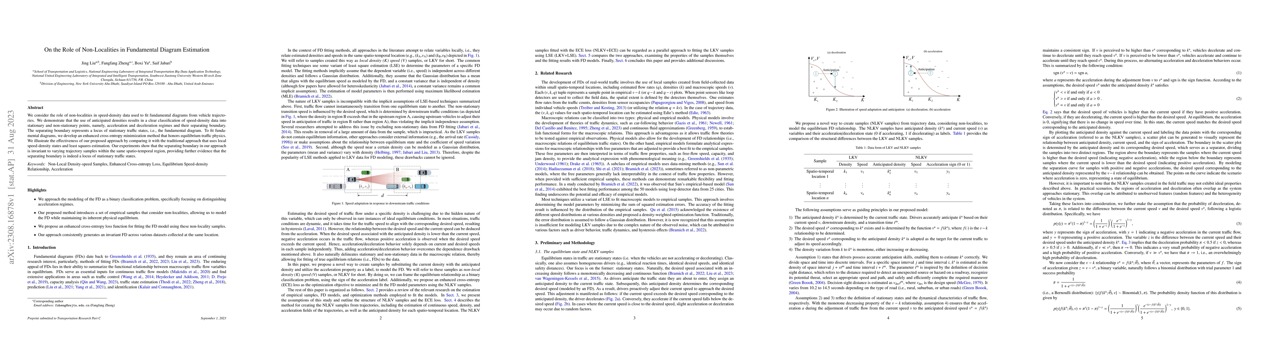Thumbnail for On the Role of Non-Localities in Fundamental Diagram Estimation