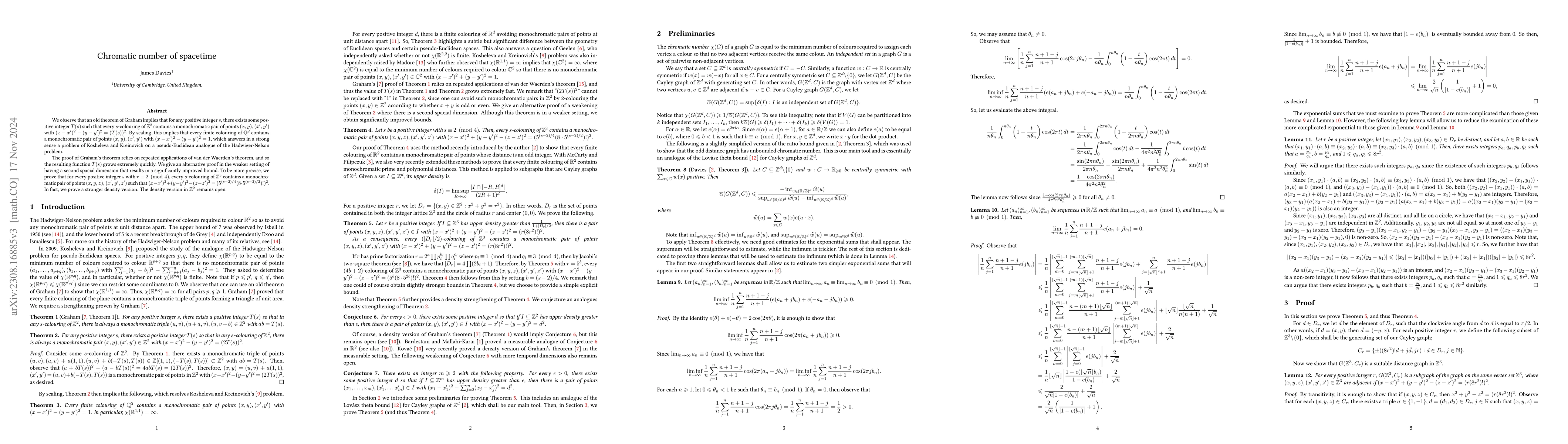 Thumbnail for Chromatic number of spacetime