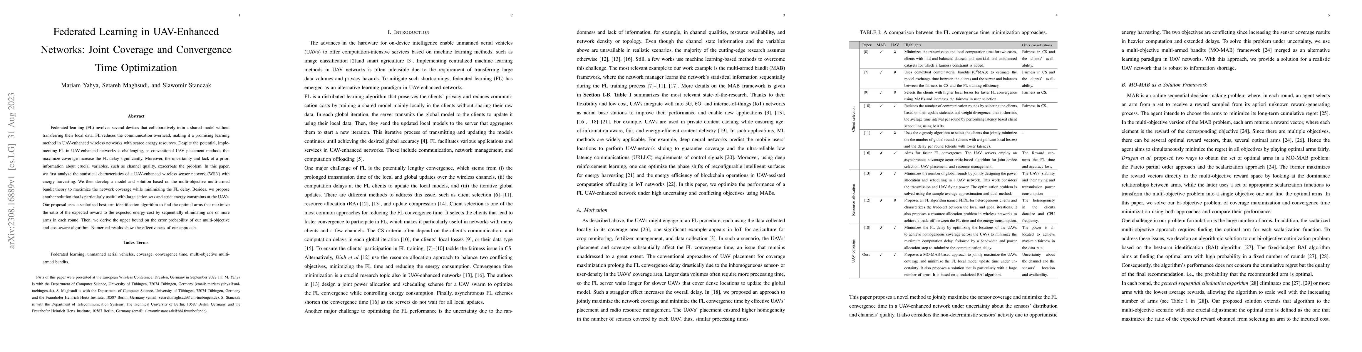 Thumbnail for Federated Learning in UAV-Enhanced Networks: Joint Coverage and
  Convergence Time Optimization