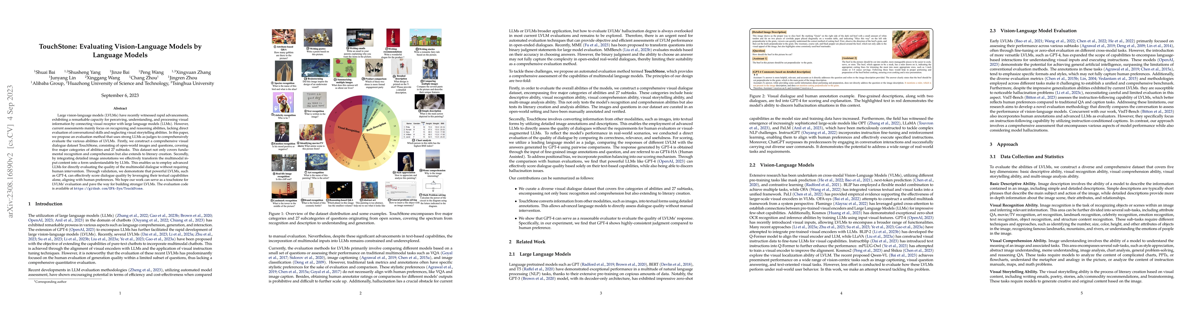Thumbnail for TouchStone: Evaluating Vision-Language Models by Language Models