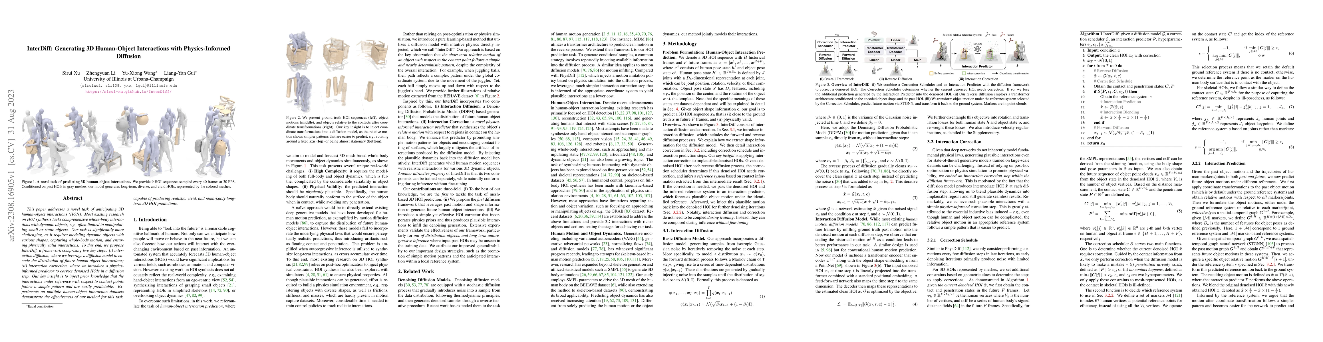 Thumbnail for InterDiff: Generating 3D Human-Object Interactions with Physics-Informed
  Diffusion