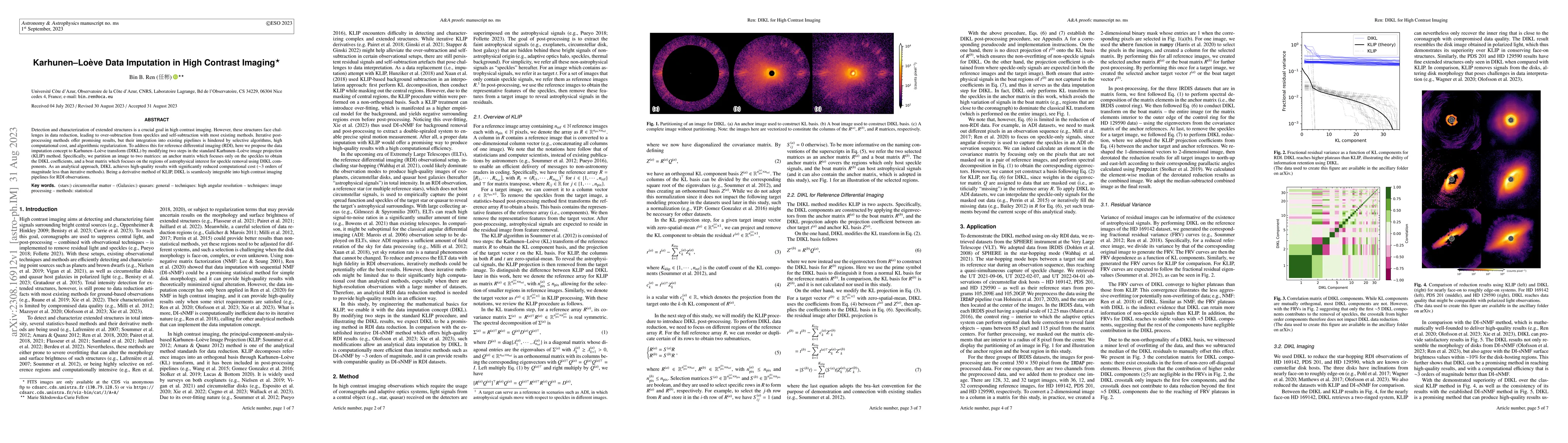 Thumbnail for Karhunen-Lo\`eve Data Imputation in High Contrast Imaging