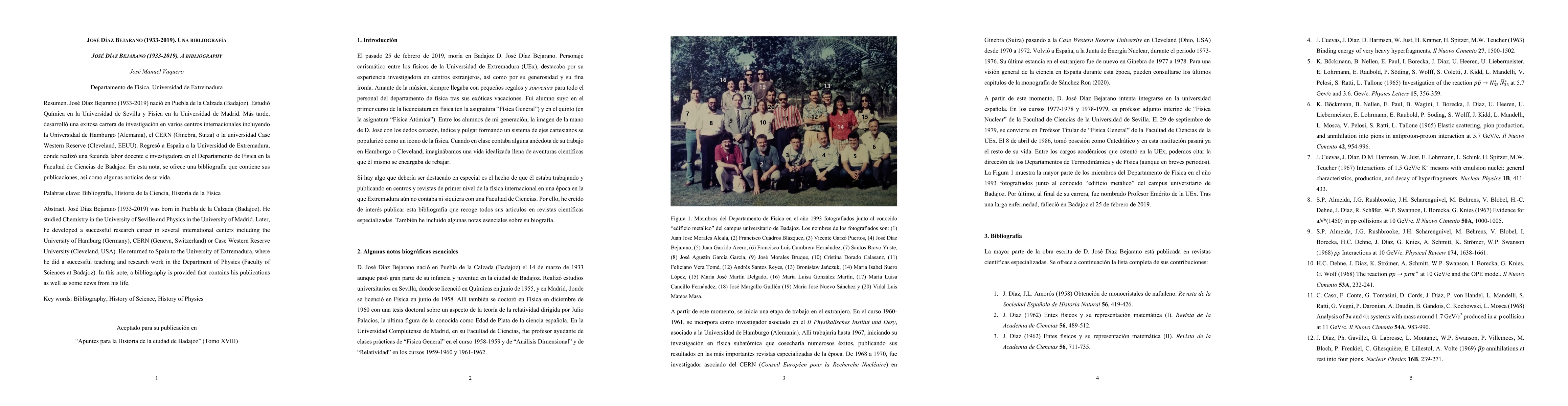 Thumbnail for Jos\'e D\'iaz Bejarano (1933-2019). A Bibliography