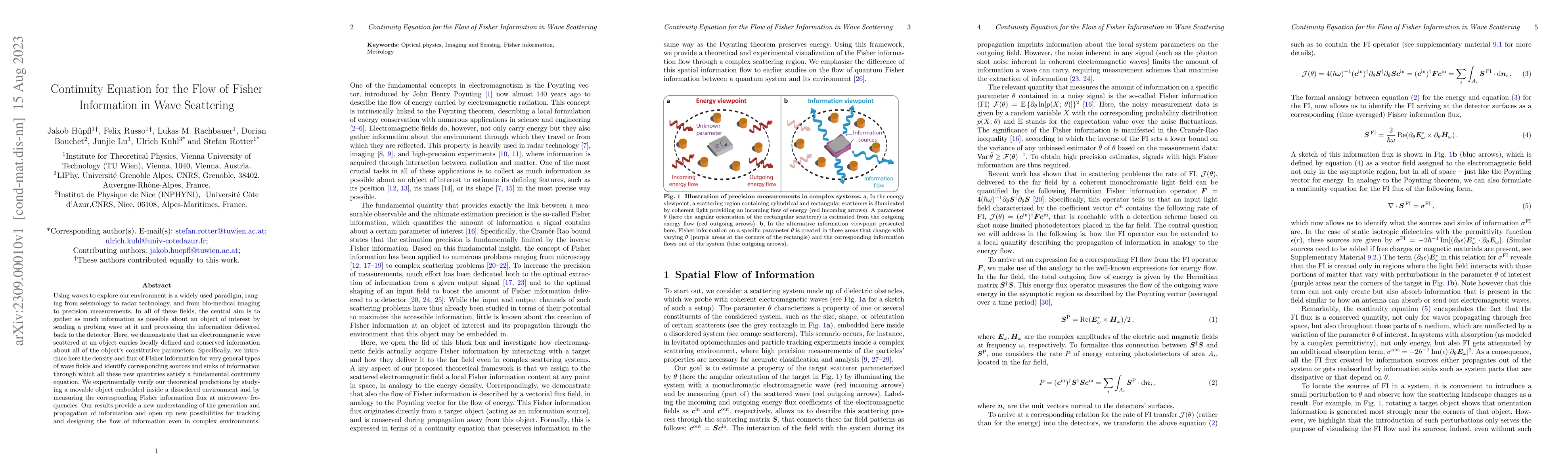 Thumbnail for Continuity Equation for the Flow of Fisher Information in Wave
  Scattering