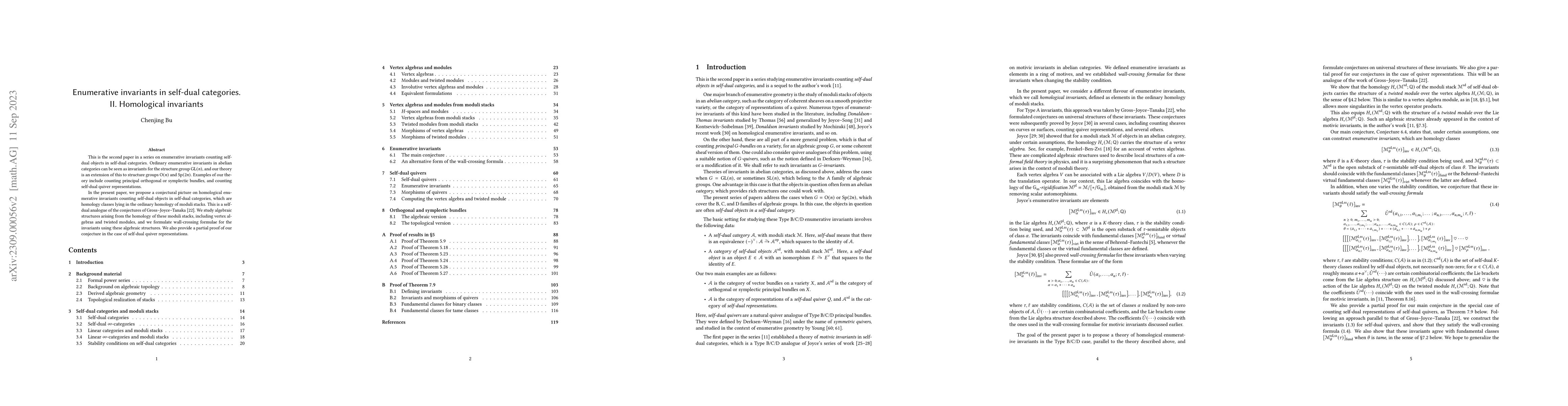 Thumbnail for Enumerative invariants in self-dual categories. II. Homological
  invariants